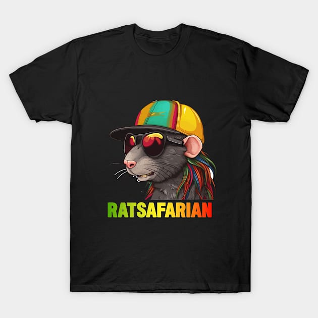 Rat - Rasta Rat Colorful T-Shirt by Kudostees